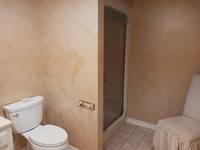 The bathroom before, it had a dark and outdated look.