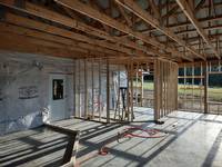 Interior framing started on a future bedroom.