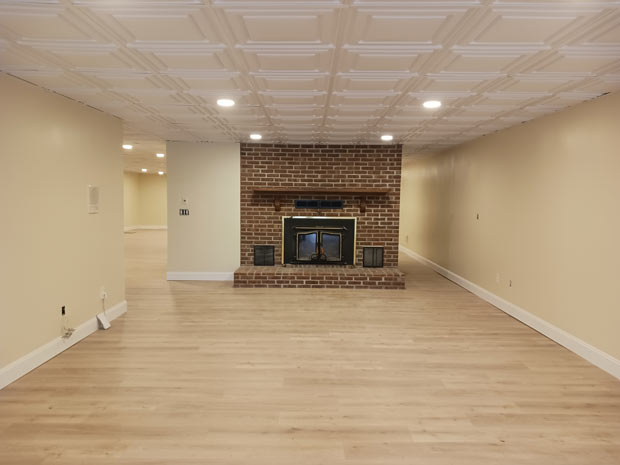Example of a finished basement remodel